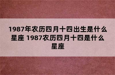 1987年农历四月十四出生是什么星座 1987农历四月十四是什么星座